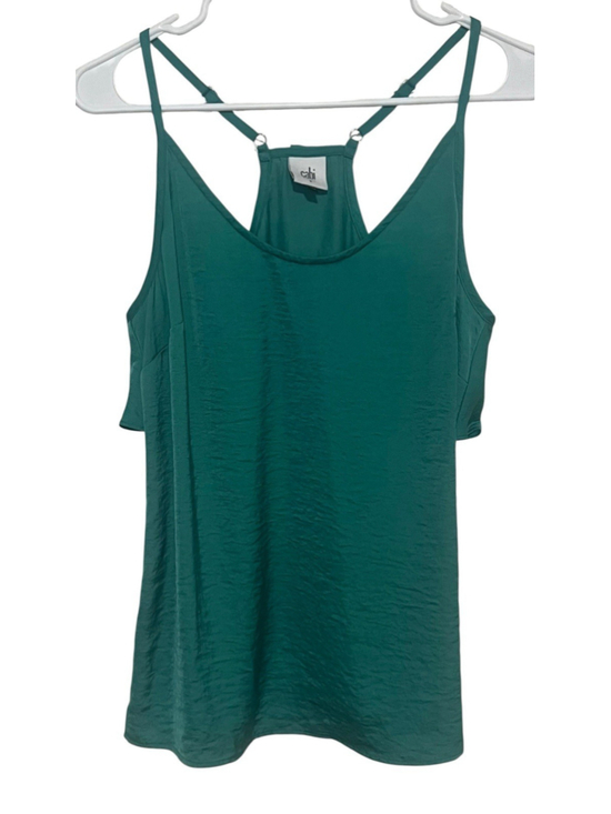 CAbi Tops - Cabi Park Cami Green Sleeveless Top Women’s Small Ruffle Back Tank Blouse